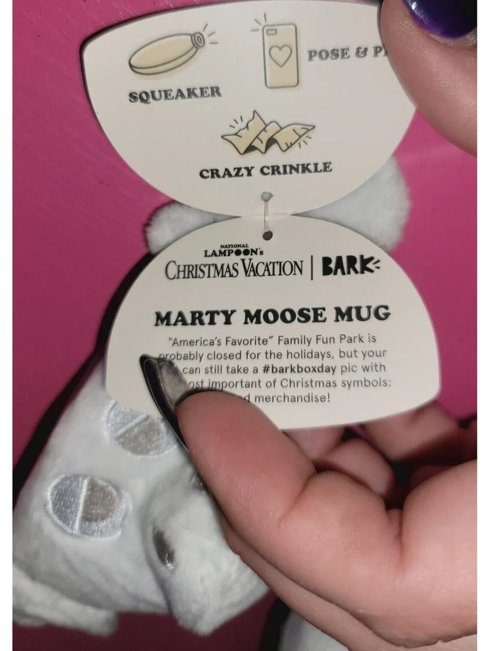 BARKBOX NATIONAL LAMPOONS CHRISTMAS VACATION MARTY MOOSE MUG SMALL PET DOG TOY